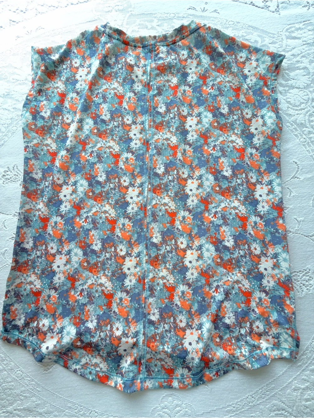 The North Face Women’s Small Floral Cap Sleeve Keyhole Back Active Top - Picture 13 of 13